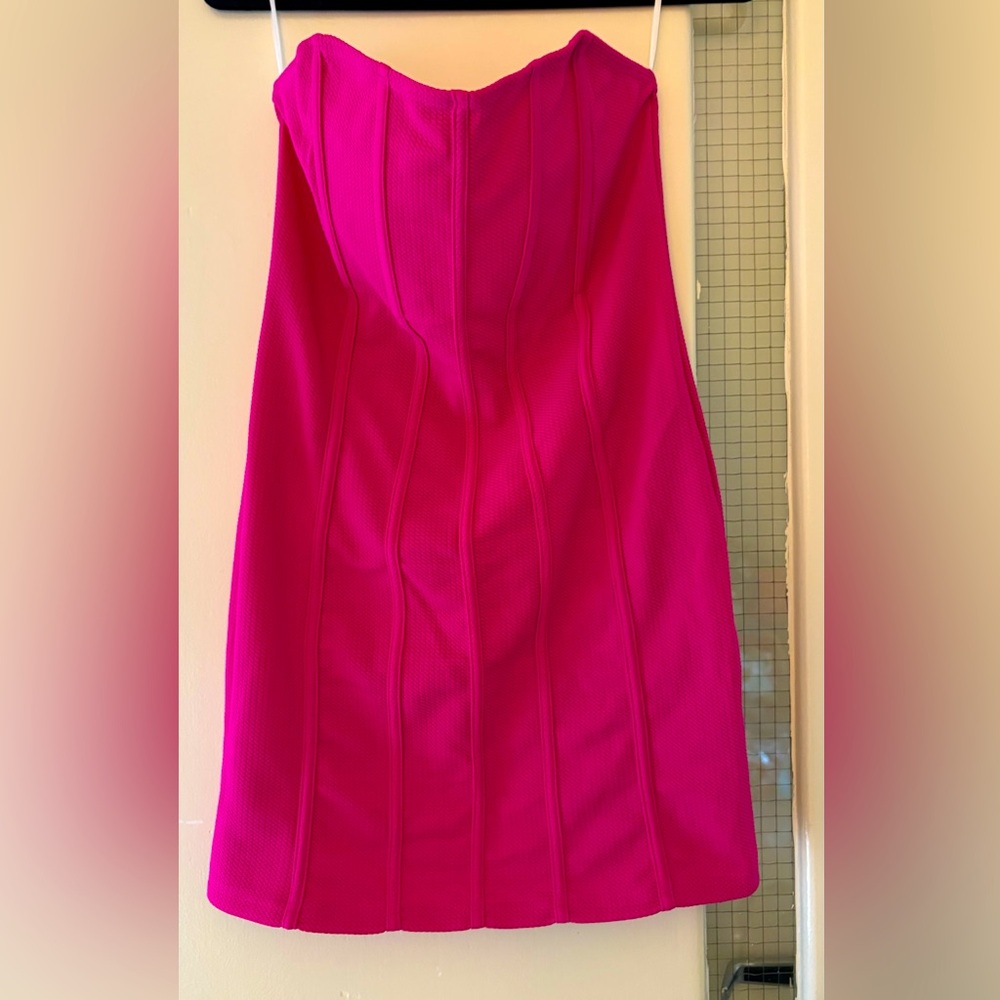 SHEIN Fuchsia Strapless Bodycon Dress